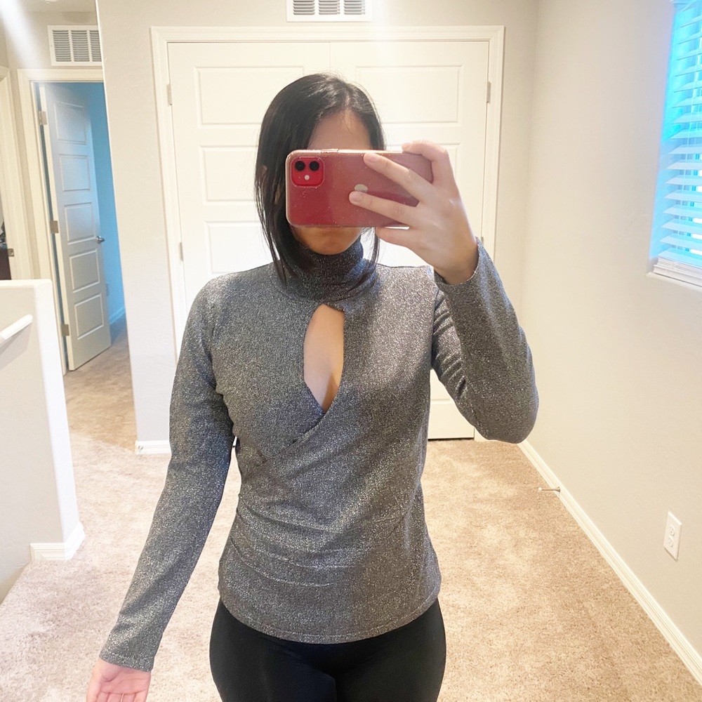 Glitter Gray turtle neck sweater